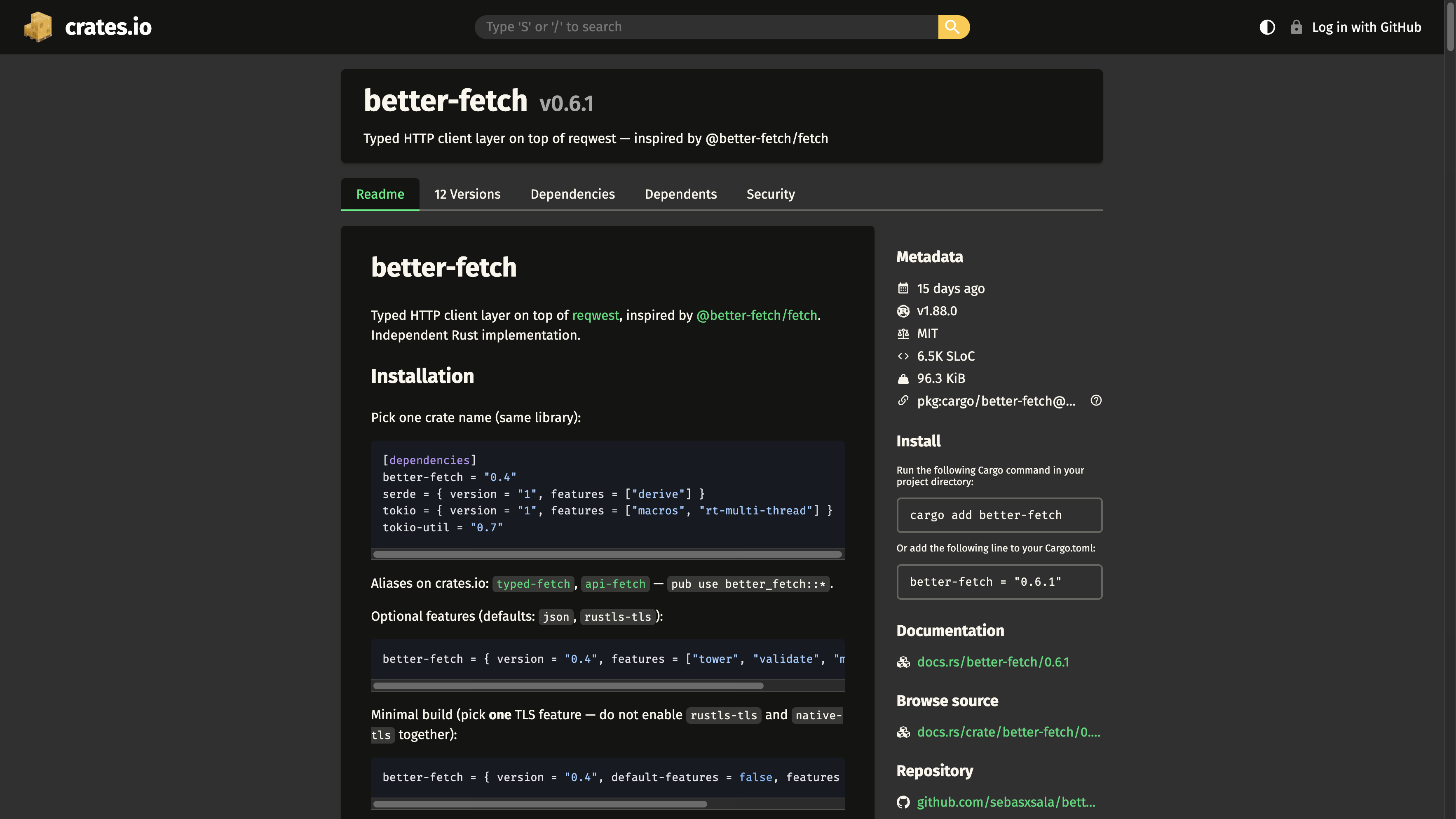 BetterFetch — typed HTTP for Rust screenshot